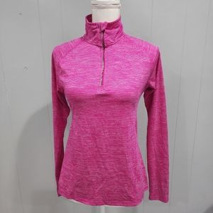 Champion Dou Dry Pink & Gray Striped Athletic Long Sleeve Shirt Women's